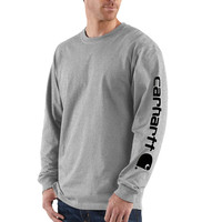 Carhartt triko - EK231HGY Long-Sleeve Graphic Logo T-Shirt
