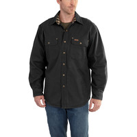 Košile carhartt - 100590 Weathered Canvas Shirt Jac BLK