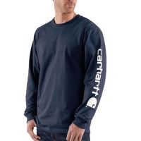Carhartt triko - EK231NVY Long-Sleeve Graphic Logo T-Shirt