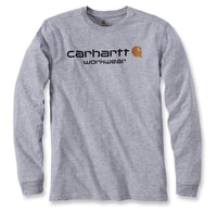 Carhartt triko -102564034 Core Logo L-Sleve T-shirt Heather Grey
