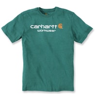 Carhartt triko -101214 Core Logo S-Sleve T-shirt Alpine green heather