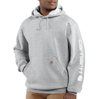 Mikina Carhartt - K288HGY Midweight Signature Sleave Logo Hooded Swearshirt