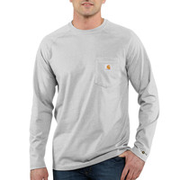 Carhartt triko - 100393 FORCE™ Cotton L-Sleeve T-shirt Heather Grey