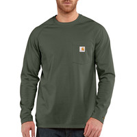 Carhartt triko - 100393 FORCE™ Cotton L-Sleeve T-shirt Moss